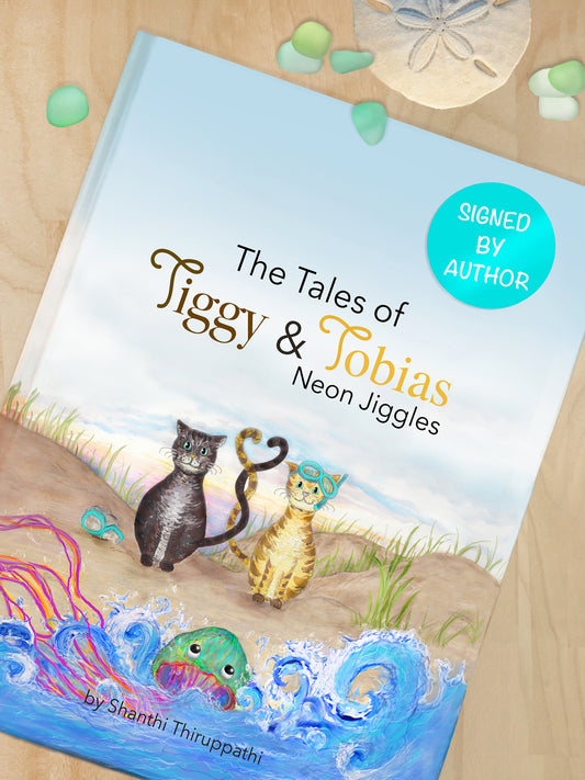 Kids Books / HARDCOVER / SIGNED BY AUTHOR /  The Tales of Tiggy & Tobias: Neon Jiggles