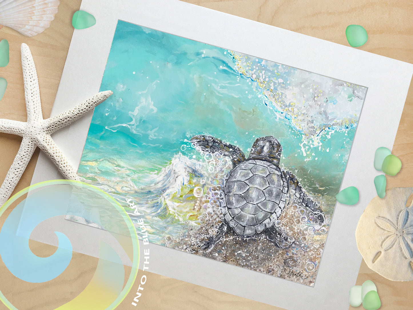 Beach Bathroom Art, Sea Turtle Prints - 'Free Spirit'