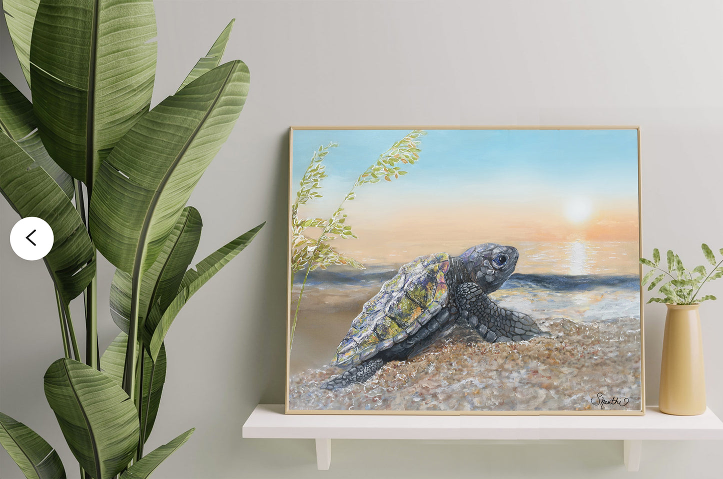 Sea Turtle Wall Art Print, Beach Decor - 'Dunes Turtle'