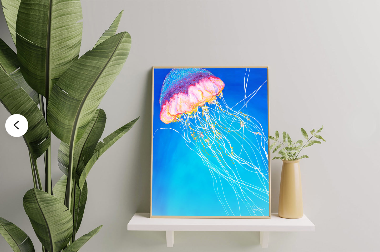 Jellyfish Art, Ocean Wall Art  - 'Neon Jiggles'