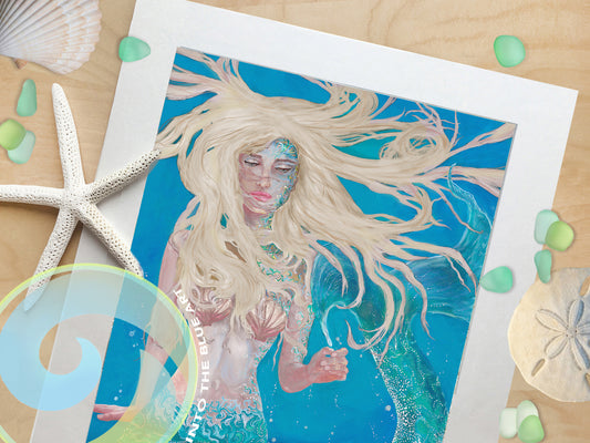 Whimsical Mermaid Prints, Mermaid Girls Room Decor - 'Muse of the Deep'
