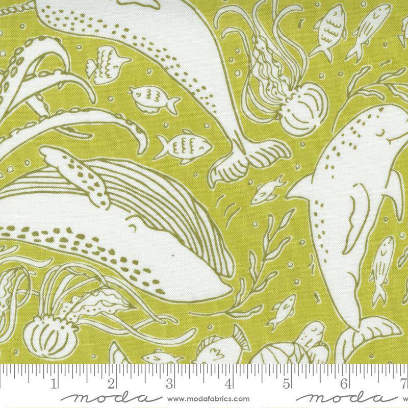 44''- 45'' Moda Fabric - The Sea And Me ~ Seaweed - 20794 17  - $16.50/yard